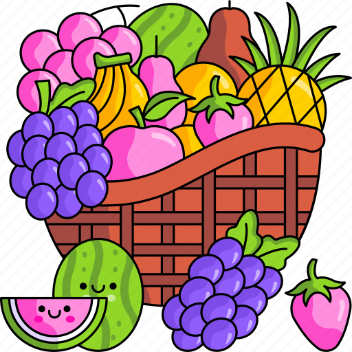 Fruits, harvest, thanksgiving day, fruit basket, thanksgiving icon - Download on Iconfinder