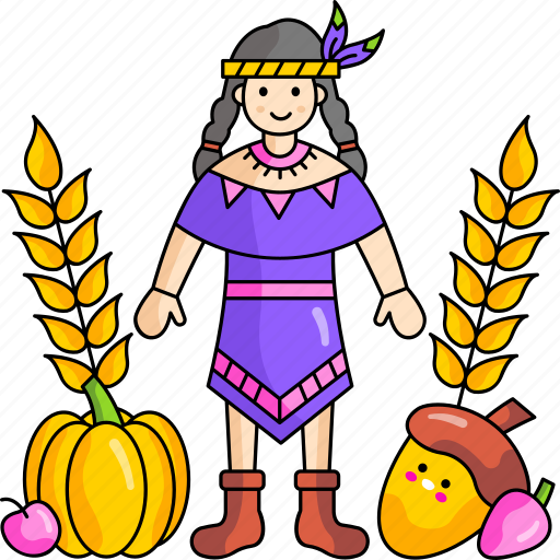 Native american, celebration, costume, thanksgiving, day, party, harvest icon - Download on Iconfinder