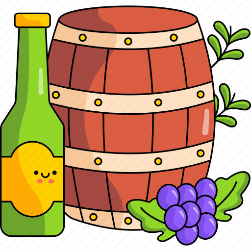 Wine barrel, wine, grapes, beverage, alcohol, drinks, beer icon - Download on Iconfinder