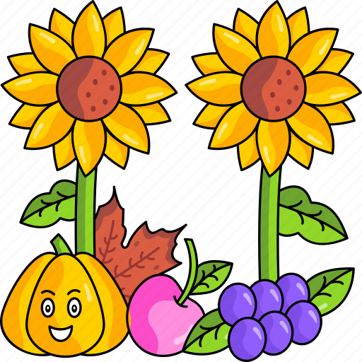 Sunflower, flower, fruits, vegetable, thanksgiving day, pumpkin, thanksgiving icon - Download on Iconfinder