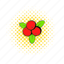berry, comics, cranberry, food, freshness, living pictogram, red