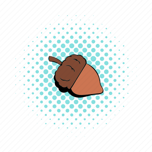 Acorn, brown, comics, nature, nut, oak, seed icon - Download on Iconfinder