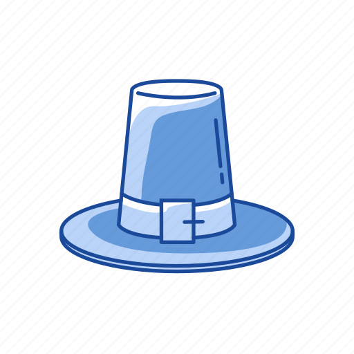 Flat topped hat, hat, hat with buckle, pilgrim icon - Download on Iconfinder