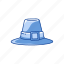 flat topped hat, hat, hat with buckle, pilgrim hat 