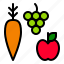 apple, carrot, food, fruit, thanksgiving, vegetable 