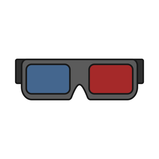 Dimension, effect, glasses, movie, theater, three icon - Free download