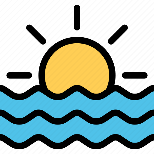 Sea, sun, sunrise, sunset, water icon - Download on Iconfinder