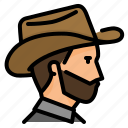 cowboy, avatar, western, man, chief, sheriff