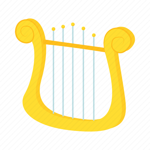 Cartoon, instrument, lyre, music, musical, string, yellow icon - Download on Iconfinder