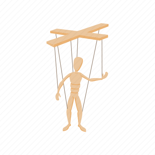 Cartoon, doll, marionette, puppet, string, toy, wooden icon - Download on Iconfinder
