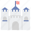 building, castle, flag 