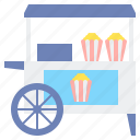 cart, popcorn, stall
