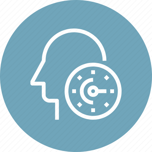 Clock, head, human, management, mind, thinking, time icon - Download on Iconfinder