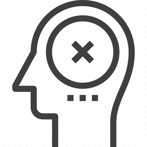 Brain, failure, head, human, mark, mind, thinking icon - Download on Iconfinder