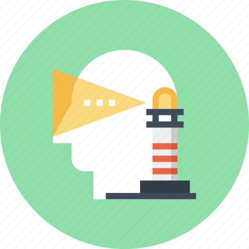 Direction, head, human, lighthouse, mind, thinking, vision icon - Download on Iconfinder