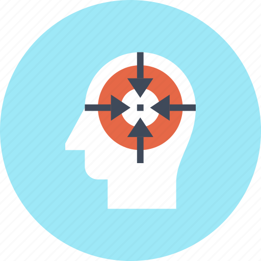 Arrow, concentration, focus, head, human, mind, thinking icon - Download on Iconfinder
