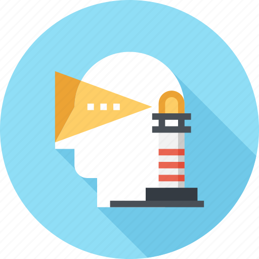 Direction, head, human, lighthouse, mind, thinking, vision icon - Download on Iconfinder