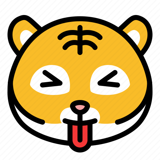 Animal, blah, emoticon, expression, tiger, tongue, wild icon - Download on Iconfinder