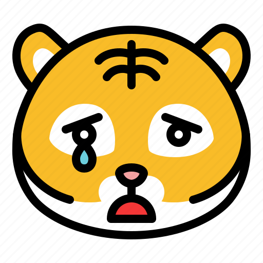 Animal, cry, emoticon, expression, sad, tiger, wild icon - Download on Iconfinder