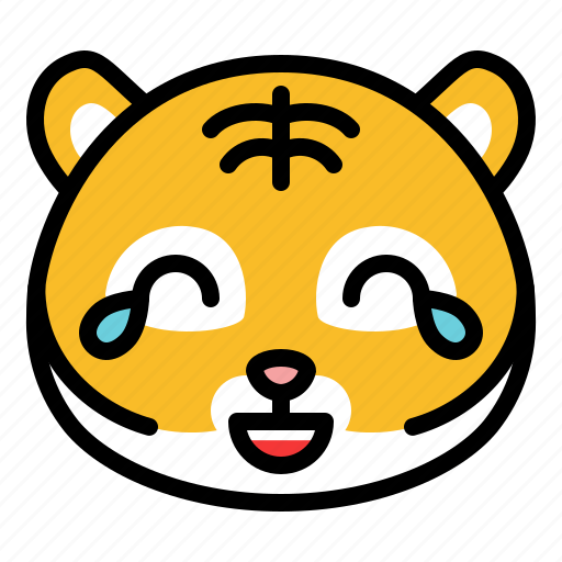 Animal, emoticon, expression, laugh, tears of joy, tiger, wild icon - Download on Iconfinder