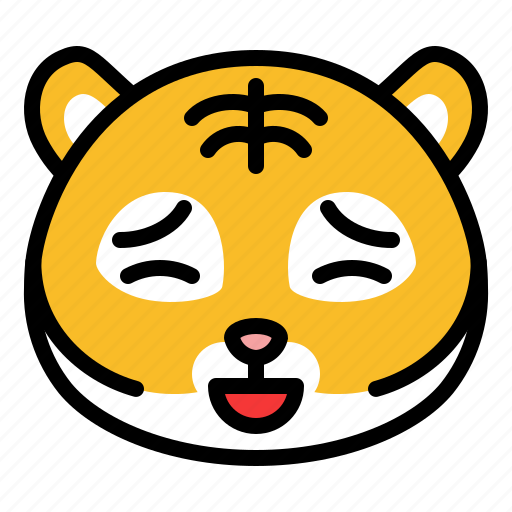 Anguished, animal, emoticon, expression, tiger, wild icon - Download on Iconfinder