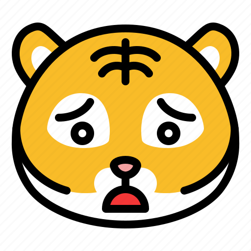 Animal, disappointed, emoticon, expression, sad, tiger, wild icon - Download on Iconfinder