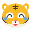 animal, emoji, expression, laugh, tears of joy, tiger, wild 