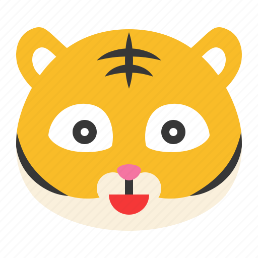 Animal, emoji, expression, happy, smile, tiger, wild icon - Download on Iconfinder