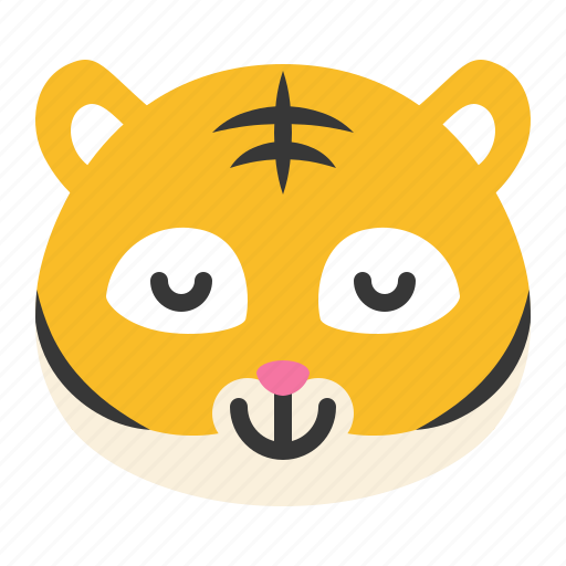 Animal, emoji, expression, pleased, relieved, tiger, wild icon - Download on Iconfinder