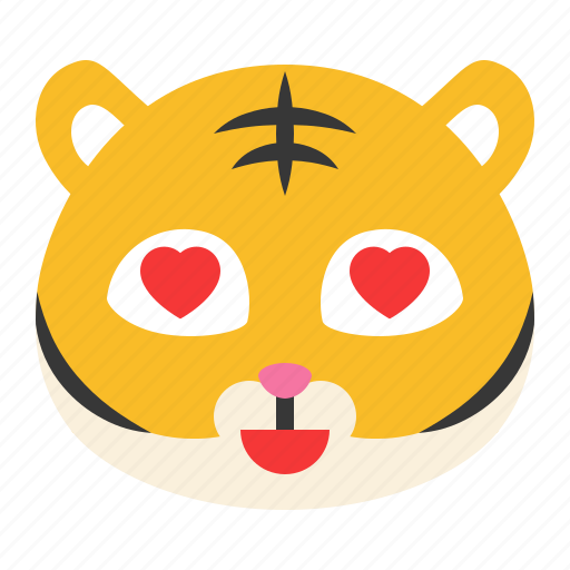 Animal, emoji, expression, heart, love, tiger, wild icon - Download on Iconfinder