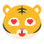 animal, emoji, expression, heart, love, tiger, wild 