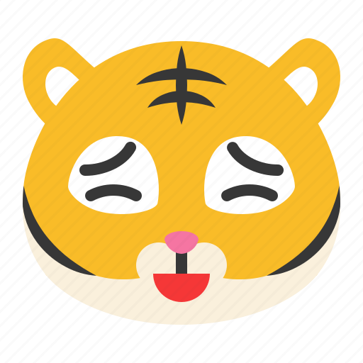 Anguished, animal, emoji, expression, tiger, wild icon - Download on Iconfinder