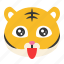 animal, emoji, expression, happy, surprise, tiger, wild 