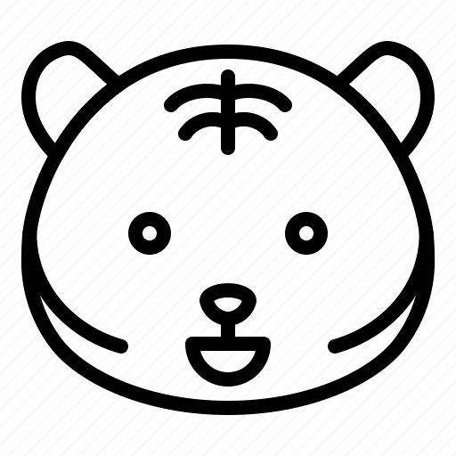 Animal, avatar, emoji, expression, happy, smile, tiger icon - Download on Iconfinder