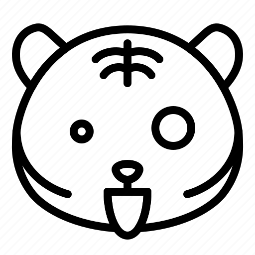 Animal, avatar, emoji, expression, happy, surprise, tiger icon - Download on Iconfinder