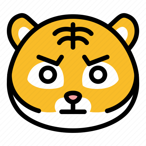 Angry, animal, emoji, irate, tiger icon - Download on Iconfinder