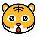 animal, emoji, surprise, tiger, wow