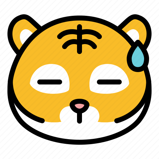 Animal, bore, emoji, sweat, tiger icon - Download on Iconfinder