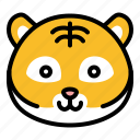 animal, emoji, happy, smile, tiger