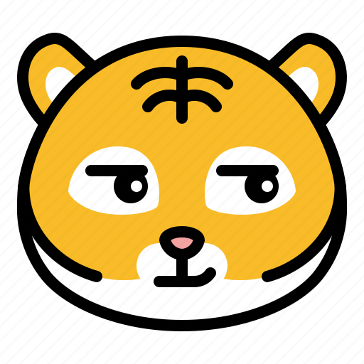 Animal, emoji, smirk, smirking, tiger icon - Download on Iconfinder