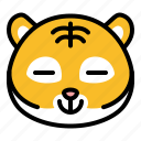 animal, emoji, peaceful, relieved, tiger
