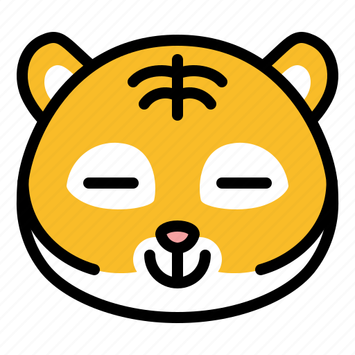 Animal, emoji, peaceful, relieved, tiger icon - Download on Iconfinder