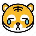 cry, emoji, hurt, sad, tiger