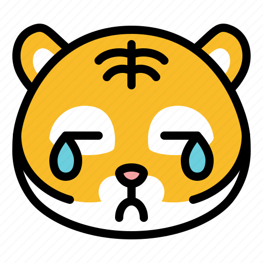 Cry, emoji, hurt, sad, tiger icon - Download on Iconfinder