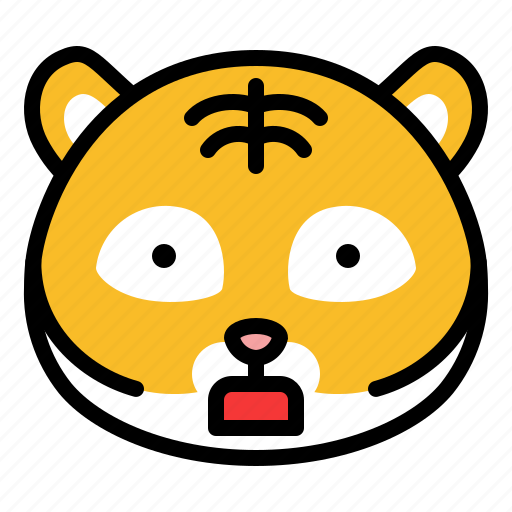 Emoji, shock, smoticon, surprise, tiger icon - Download on Iconfinder