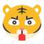 anger, angry, avatar, emoji, irate, tiger 