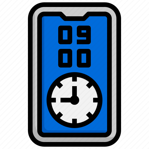 Smartphone, time, and, date, management, alarm, clock icon - Download on Iconfinder