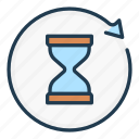 arrow, back, change, clock, hourglass, time, update