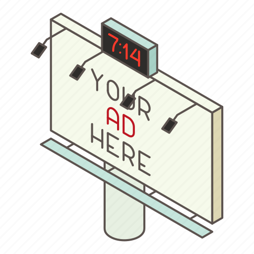 Advertise, advertisement, billboard, isometric, logo, object, outdoor icon - Download on Iconfinder