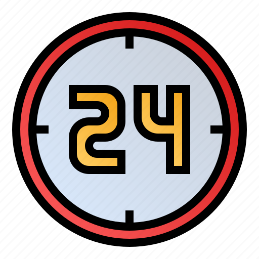 24 hours, clock, time, watch icon - Download on Iconfinder